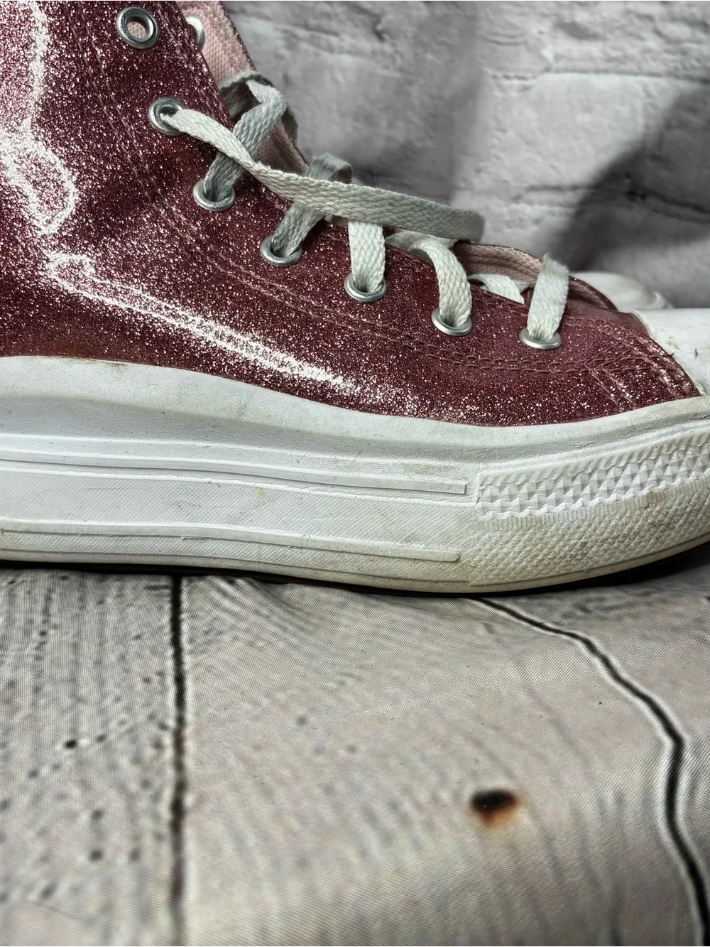 Converse Chuck Taylor All Star Move Platform Glitter Pink High Top Sneakers Sz 3